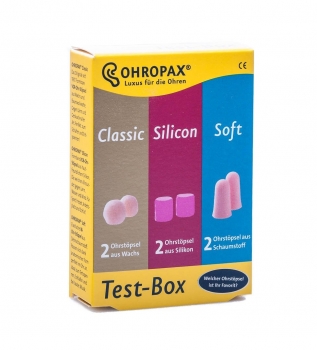 Ohropax Test-Box (2 Classic, 2 Silicon, 2 Soft)